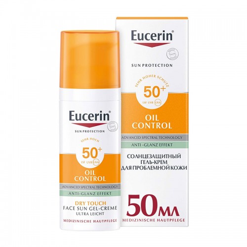 Eucerin SUN Protection, Гель-крем солнцезащитный для проблемной кожи SPF 50+, 50мл