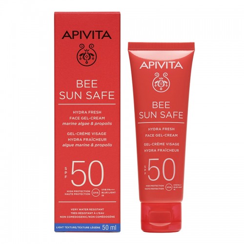 APIVITA Bee Sun Safe Солнцезащитный свежий увлажняющий гель-крем для лица SPF50, 50мл
