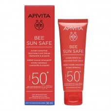 APIVITA Bee Sun Safe Солнцезащитный успокаивающий крем для чувствительной кожи лица SPF50+, 50мл