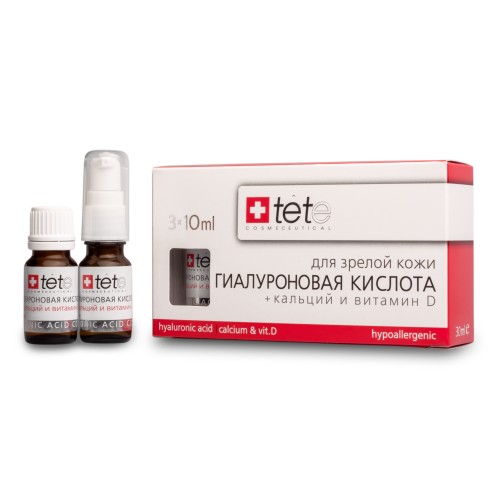Сыворотка гиалуроновая кислота + Кальций и витамин D, Hyaluronic Acid & Calcium D,30 мл (3*10 мл)