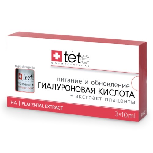 Сыворотка гиалуроновая кислота+Экстракт Плаценты, Hyaluronic Acid & Placental Extract, 30 мл (3*10 мл)